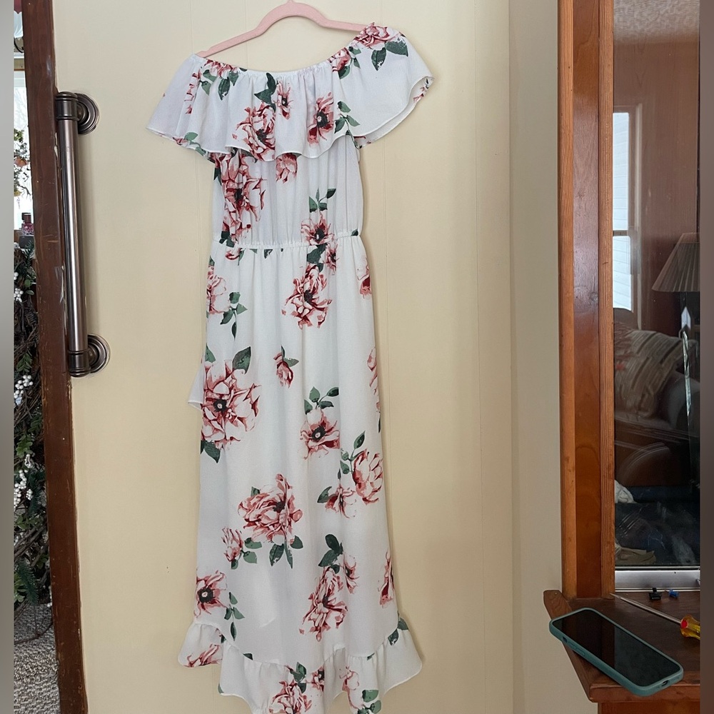 C.C. Floral Off-Shoulder Kids Dress